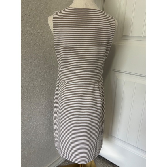 Banana Republic Striped Sleeveless Career Dress‎ Pleated Petite 10P - Picture 4 of 7